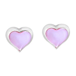 aeravida trendy barbie pink heart mother of pearl.925 sterling silver stud earrings