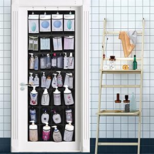 AOODA 28 Mesh Large Pockets Over The Door Shoe Organizer, Hanging Shoe Organizer for Closet Door Shoe Rack Hanger Holder, Black