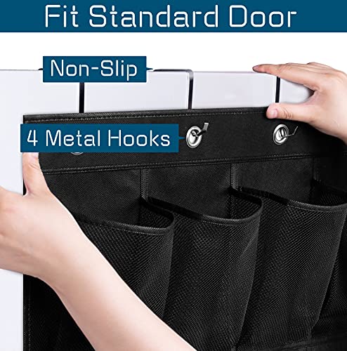 AOODA 28 Mesh Large Pockets Over The Door Shoe Organizer, Hanging Shoe Organizer for Closet Door Shoe Rack Hanger Holder, Black