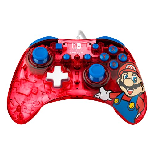 PDP Rock Candy Enhanced Wired Power Nintendo Switch Pro Controller, Official Licensed Nintendo Switch Mario Accessories/Switch Lite/OLED Compatible, Compact Durable for Travel, Ergonomic Non-Slip Joystick