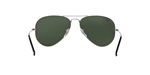 Ray-Ban RB3025 Metal Aviator Sunglasses + Vision Group Accessories Bundle (Silver/Grey Mirror, 58),unisex-adult