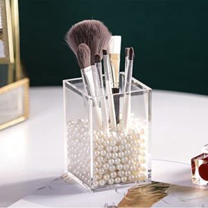 zeyce Acrylic Pen Holder, Clear Makeup Brush Holders Eyebrow Stationery Organizer for Office, Desk and Dressers