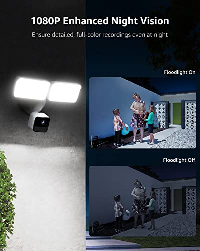 Lepro Floodlight Camera, Motion-Activated Security Light, Auto Record, 1080P Video, Two-Way Talk, 2400 Lumen Brightness, IP65 Waterproof (Outdoor Wiring and Junction Box Required, 2.4G WiFi Only)