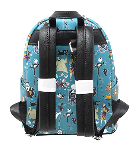 Loungefly Disney The Nightmare Before Christmas Allover Print Womens Double Strap Shoulder Bag Purse