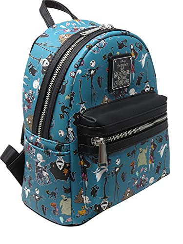 Loungefly Disney The Nightmare Before Christmas Allover Print Womens Double Strap Shoulder Bag Purse