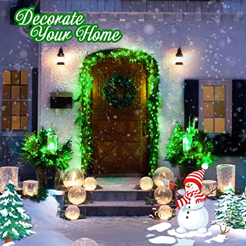 JMEXSUSS Halloween Decorations 33ft 100 LED Green Halloween Lights, 8 Modes Connectable Green Christmas Lights Clear Wire, Plug-in Green String Lights Indoor Outdoor Waterproof for Grinch, Christmas