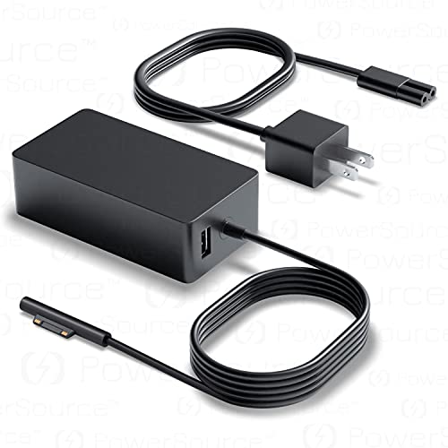 PowerSource 65W 44W 36W 24W UL Listed Charger for Microsoft Surface Pro 8 Pro X Pro 7 Pro 6 Pro 5 Pro 4 Pro 3, Surface Laptop 1 2 3 4, Surface GO 1 2, Pro 1706 & Pro X Power-Supply Charger Cord