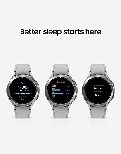 SAMSUNG Galaxy Watch 4 Classic 46mm Smartwatch with ECG Monitor Tracker for Health, Fitness, Running, Sleep Cycles, GPS Fall Detection, Bluetooth, US Version, Silver