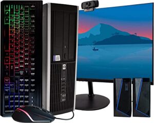 hp elitedesk 8200 business desktop pc - intel i7, 16gb ram, 500gb ssd, windows 10 pro 64bit, new 24 monitor, rgb productivity bundle (renewed)
