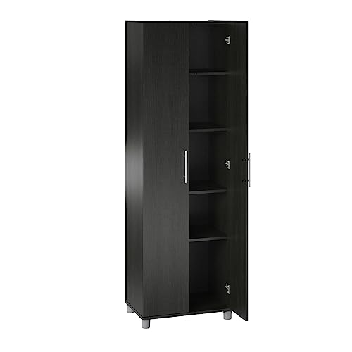 SystemBuild Evolution Camberly 24" Utility Storage Cabinet, Black Oak