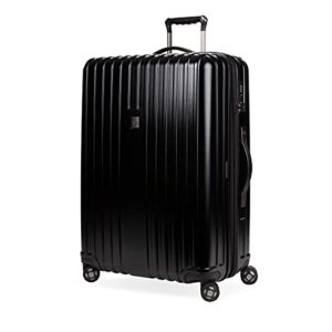 swissgear 7910 hardside expandable luggage with spinner wheels, tsa lock and usb, black, checked-large 27-inch