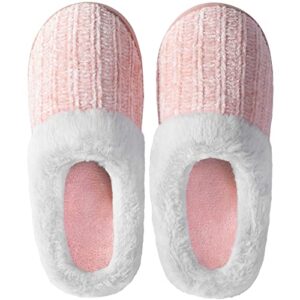 amazon essentials women's warm cushioned slippers for indoor/outdoor pink, size 7