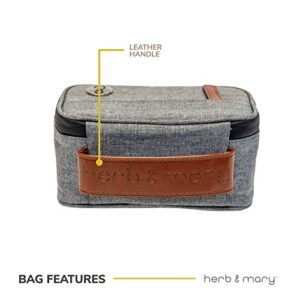 Herb & Mary Trendy Accessories Bag 7" x 4" x 3.25" Storage Case with Carbon Lining | Travel Size Organisation | Integrated Combination Lock