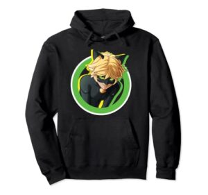 miraculous collection cat noir badge pullover hoodie