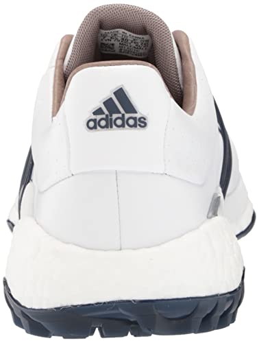 adidas Men's TOUR360 22 Golf Shoes, Footwear White/Silver Metallic/Team Navy Blue, 10