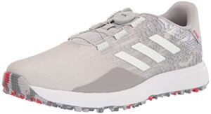 adidas men's s2g boa wide spikeless golf shoes, grey two/footwear white/grey three, 9