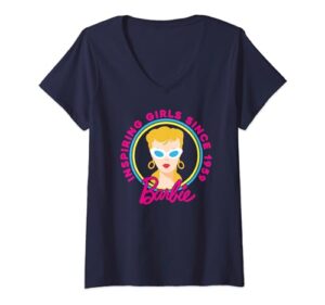 barbie 60th anniversary inspiring girls since 59 v-neck t-shirt