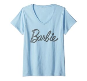 barbie logo distress v-neck t-shirt