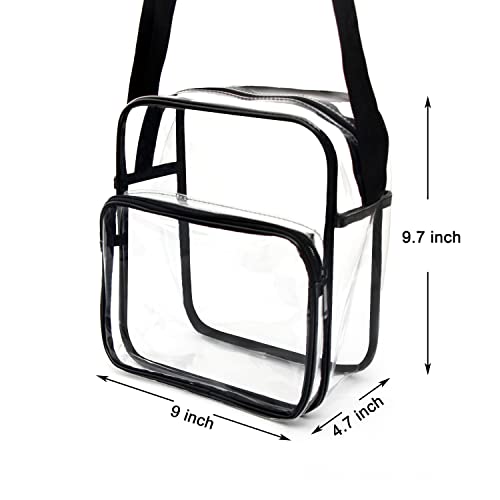 Youngever Clear Cross Body Messenger Shoulder Bag, Clear Bag, Heavy Duty (One)