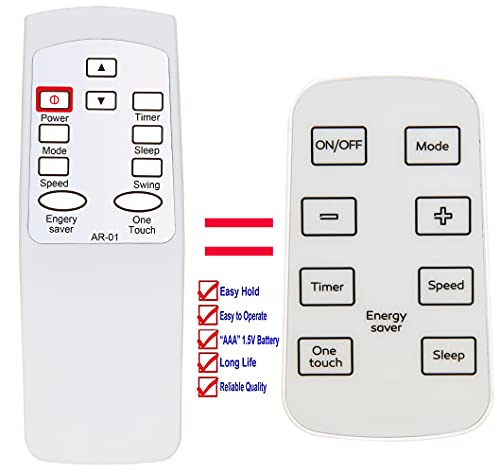 Replacement Remote Control RG15B1/E for Arctic King AC Air Conditioner Remote Control WWK05CR01N WWK05CR91N WWK06CR01N WWK06CR91N WWK08CR91N WWK08CW01N WWK10CR91N WWK12CR91N WWK18CR92N WWK25CR92N