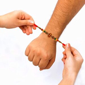 Gifts Set of 3 Rakhi Bracelet for Brother Bhai Rakshabandhan Rakhee Thread, Raksha Bandhan Festival Rakhi for Bhaiya n Bhabhi, Indian Designer Latest Rakhi for Bhai Thread Bracelets