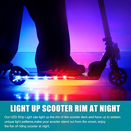 Waybelive LED Scooter Deck Light, Remote Control Skateboard Light, 16 Color Change by Yourself, 10 Ft, Waterproof, Shockproof, Super Bright to Display at Night. Good Gift for Kids