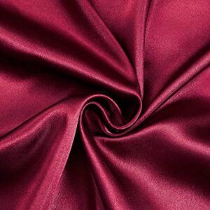 Thmyo Satin Bed Sheet Set,Extra Soft Deep Pocket Silky Satin Sheet Set with 1 Fitted Sheet +1 Flat Sheet + 2 Pillow Cases (4-Piece Wine red, Queen)