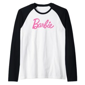 Barbie - Classic Logo Pink Raglan Baseball Tee