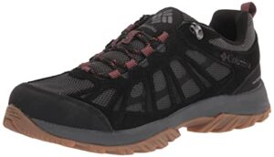 columbia mens redmond iii waterproof hiking shoe, dark grey/black, 9.5 us