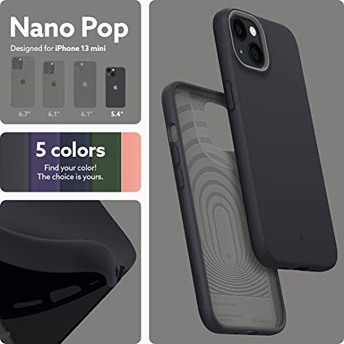 Caseology Nano Pop Silicone Case Compatible with iPhone 13 Mini Case (2021) - Black Sesame