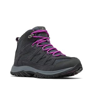 Columbia womens Crestwood Mid Waterproof Boot Hiking Shoe, Graphite/Bright Plum, 8 US