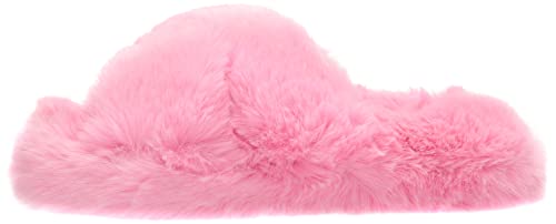 Amazon Essentials Women's Fluffy Slipper, Bright Pink, 8