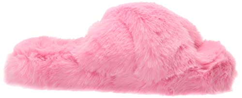 Amazon Essentials Women's Fluffy Slipper, Bright Pink, 8