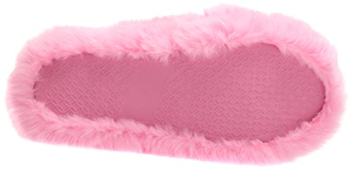 Amazon Essentials Women's Fluffy Slipper, Bright Pink, 8