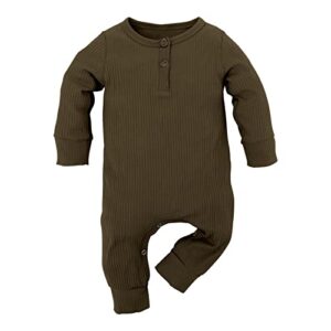 newborn baby boy girl one piece romper jumpsuit solid ribbed baby boy clothes onesies outfits