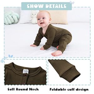 Newborn Baby Boy Girl One Piece Romper Jumpsuit Solid Ribbed Baby Boy Clothes Onesies Outfits