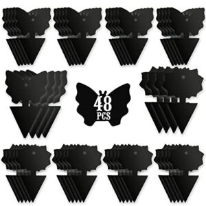 uskich sticky traps gnat killer fruit fly traps non-toxic and odorless fungus gnat traps insect traps black sticky trap for indoor and outdoor plants（48pcs black）
