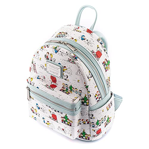 Loungefly Peanuts Happy Holidays All Over Print Womens Double Strap Shoulder Bag Purse