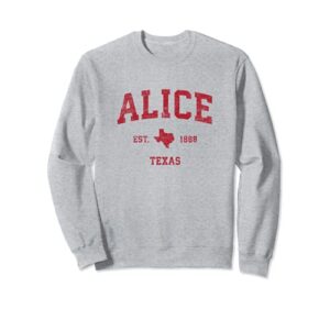 alice texas tx vintage sports design red print sweatshirt