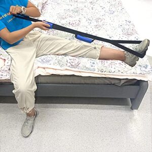 homymusy leg lifter strap, 40 inches with durable ss304 foot loop-mobility aid for disables and elderly,durable tool for hip&knee surgery recovery