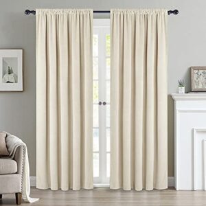 haperlare cream velvet curtains 84 inches bedroom room darkening curtains luxurious velvet fabric thermal insulated noise absorb window dressing christmas decor for party film room, 2 panels