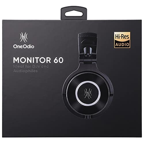 OneOdio Monitor 60 Professional Studio Headphones - Recording Wired Over Ear Headphones, Hi-Res Audio, Soft Comfortable Earmuffs, 6.35mm (1/4") Adapter for Tracking Mixing DJ Mastering Broadcast