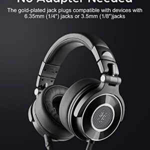 OneOdio Monitor 60 Professional Studio Headphones - Recording Wired Over Ear Headphones, Hi-Res Audio, Soft Comfortable Earmuffs, 6.35mm (1/4") Adapter for Tracking Mixing DJ Mastering Broadcast