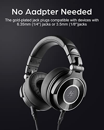 OneOdio Monitor 60 Professional Studio Headphones - Recording Wired Over Ear Headphones, Hi-Res Audio, Soft Comfortable Earmuffs, 6.35mm (1/4") Adapter for Tracking Mixing DJ Mastering Broadcast