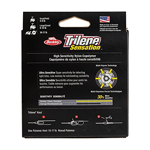 Berkley Trilene® Sensation, Low-Vis Green, 2lb | 0.9kg Monofilament Fishing Line, Suitable for Freshwater Environments