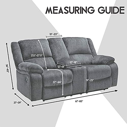 ULTICOR Reclining Love Seat with Middle Console Slipcover, 8-Piece Velvet Stretch Loveseat Reclining Sofa Covers, 2 seat Love seat Recliner Cover, Thick, Soft, Washable, Love seat Slipcovers (Sand)