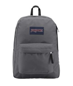 jansport superbreak one backpacks - durable, lightweight bookbag with 1 main compartment, front utility pocket with built-in organizer - premium backpack, graphite grey