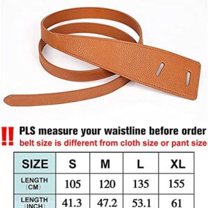 Glamorstar Women Leather Belts Vintage Irregular Waist Belt for Dresses Tie Knot Waistband Belt Brown 135CM/53.1IN