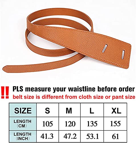 Glamorstar Women Leather Belts Vintage Irregular Waist Belt for Dresses Tie Knot Waistband Belt Brown 135CM/53.1IN