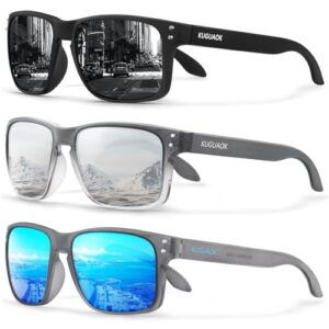 polarized square sunglasses for men and women matte finish sun glasses uv protection glasses